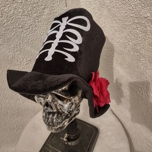 Velvet Top Hat Day of the Dead Dia de los Muertos Halloween Costume Party
